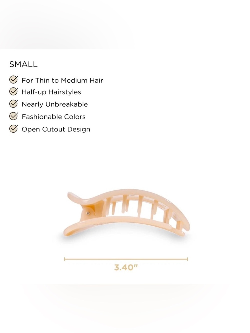 TELETIES - Small Flat Round Clip - Strong Grip, Bendable Teeth, Comfortable -NWT - Picture 3 of 5